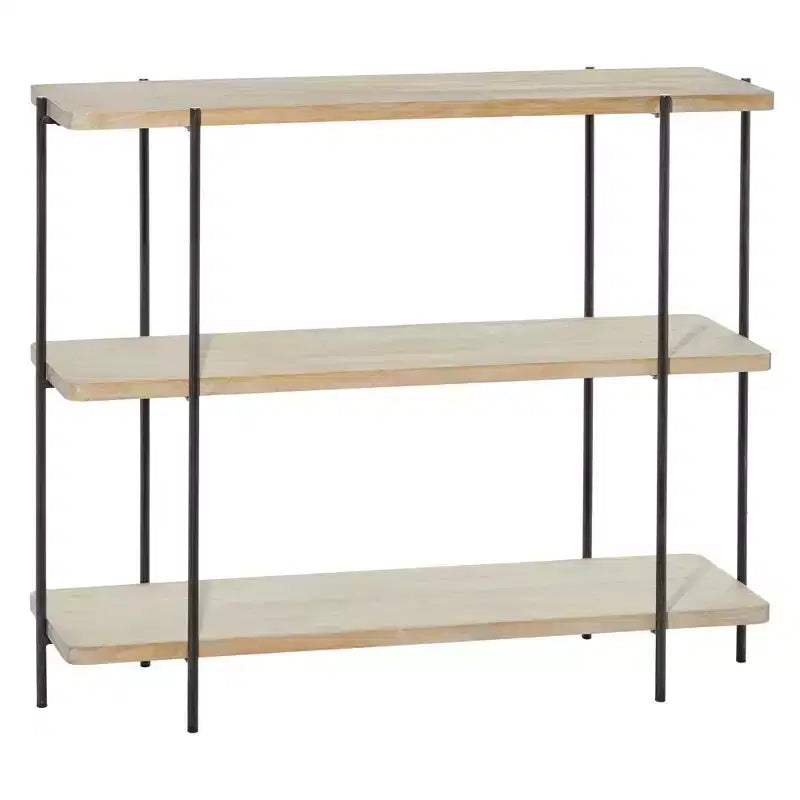 Console en métal contemporaine - Olivia & May : Étagère fixe, Plateau en bois, Aucun assemblage requis