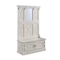 Seaside Lodge Hall Tree White - Home Styles: Mudroom Storage with Bench & Coat Hooks