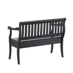 Banc de rangement Martha Antique Black de Carolina Living : Bois dur, Non capitonné, 2 places