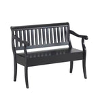Banc de rangement Martha Antique Black de Carolina Living : Bois dur, Non capitonné, 2 places