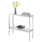Table d'entrée/de vestibule Breighton Home Nadia en verre/chrome avec étagère
