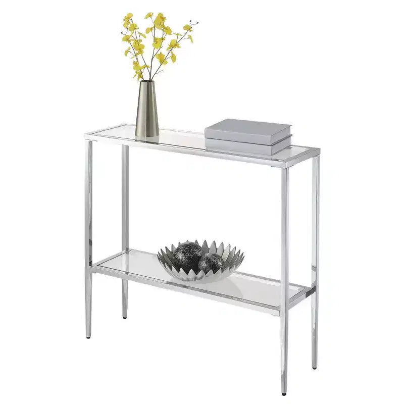 Table d'entrée/de vestibule Breighton Home Nadia en verre/chrome avec étagère