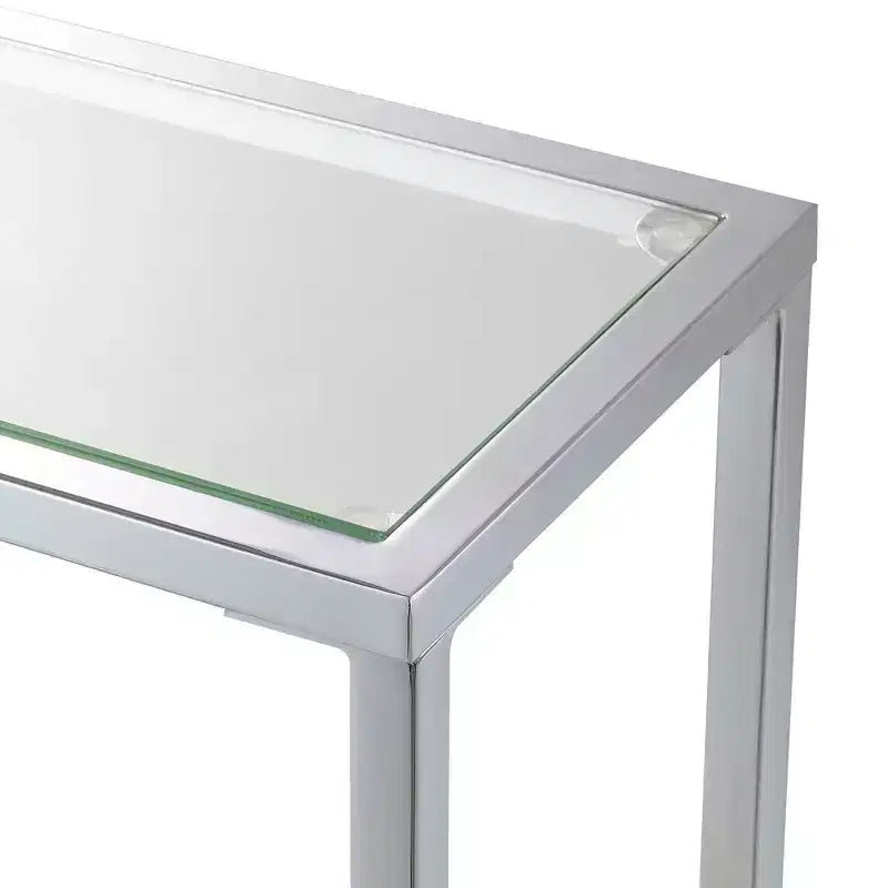 Table d'entrée/de vestibule Breighton Home Nadia en verre/chrome avec étagère