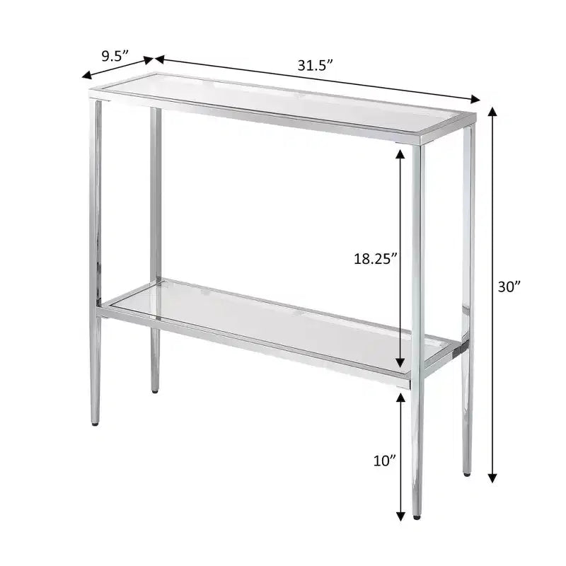 Table d'entrée/de vestibule Breighton Home Nadia en verre/chrome avec étagère
