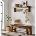 Durango Industrial Wood Coat Hook Shelf and Bench Set Dark Brown - Alaterre: Rustic Hall Tree, Mudroom Storage