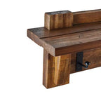 Durango Ensemble banc et étagère murale patère bois industriel marron foncé - Alaterre : Meuble d'entrée rustique, Rangement pour vestibule