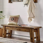 Durango Ensemble banc et étagère murale patère bois industriel marron foncé - Alaterre : Meuble d'entrée rustique, Rangement pour vestibule