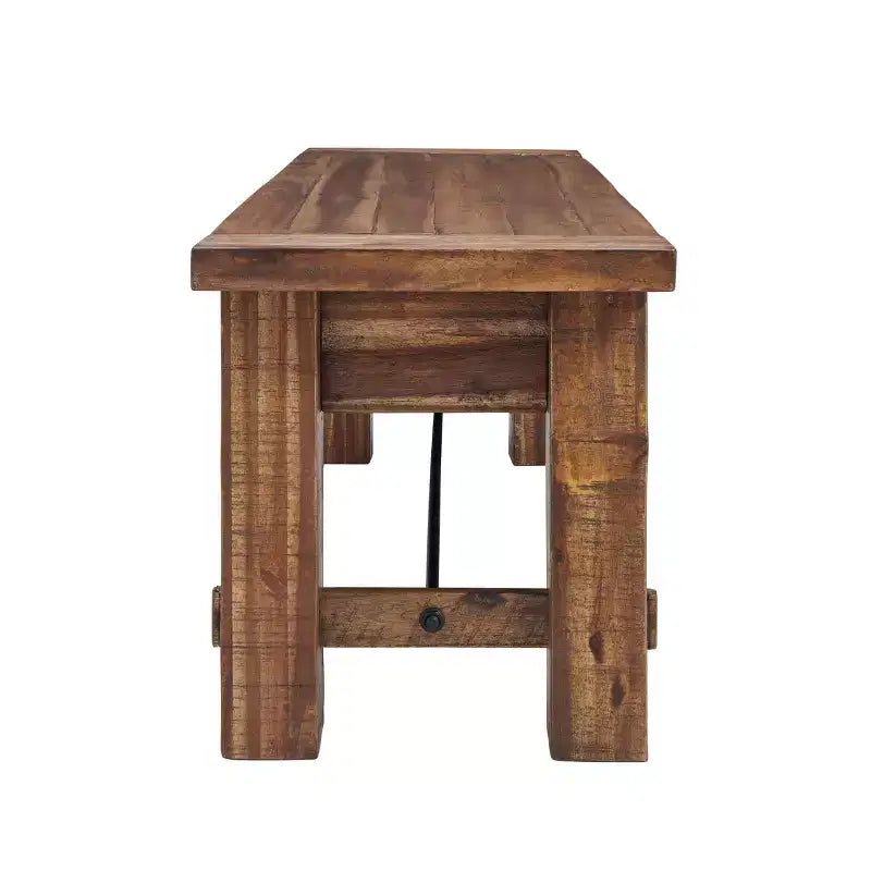 Durango Ensemble banc et étagère murale patère bois industriel marron foncé - Alaterre : Meuble d'entrée rustique, Rangement pour vestibule