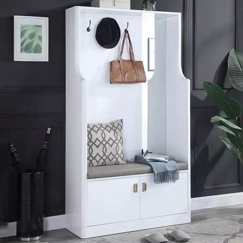 Porte-manteaux Buck 43" blanc laqué brillant - Meubles Acme