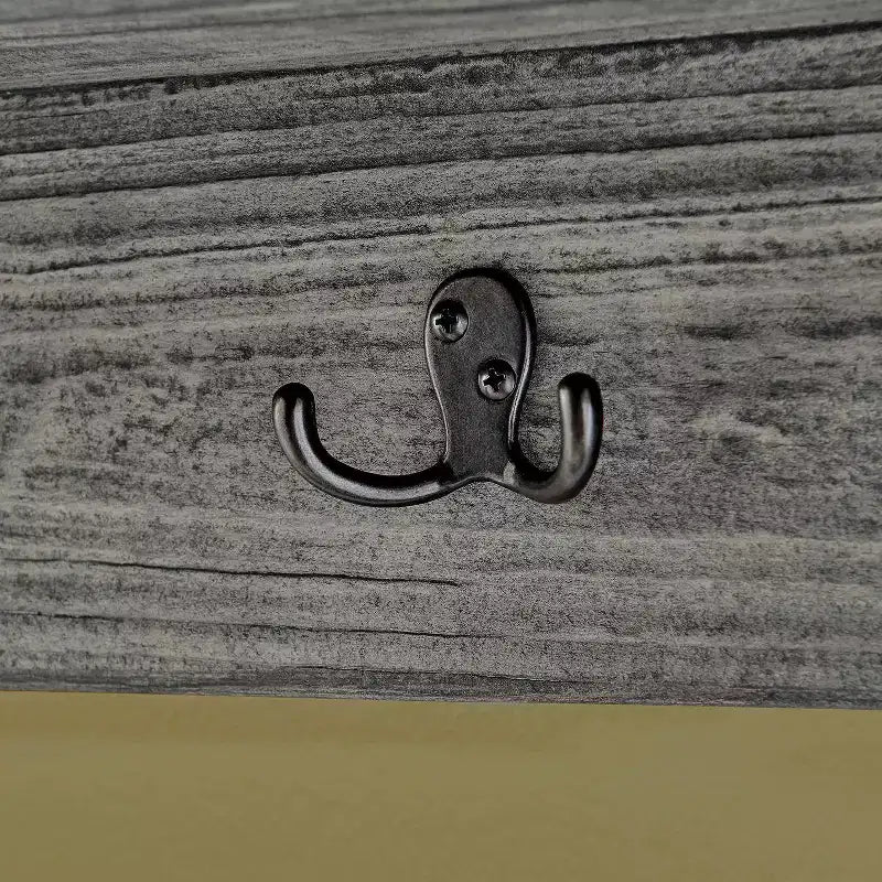 Patère murale en métal et bois Pomona de 48 po avec rangements, gris ardoise - Alaterre Furniture