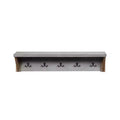 Alaterre Furniture 40" Davenport Coat Hook with Shelf Light Amber: Modern Tiered Wall Mounted Rack, 5 Hooks, Wood Frame
