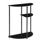 Breighton Home Designs2Go Classic Glass 3 Tier Display Entryway Hall Table in Black/Black