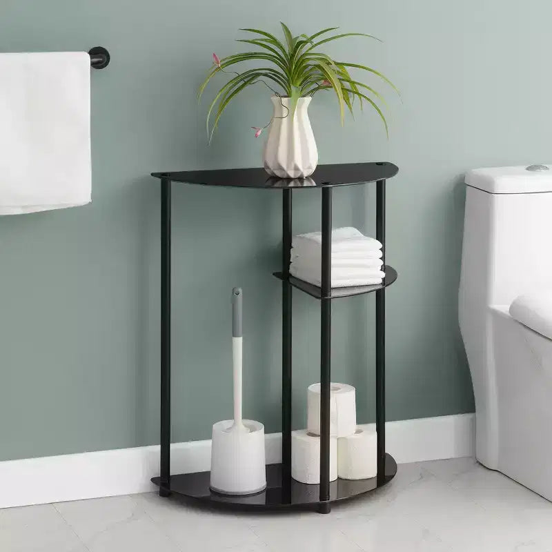 Breighton Home Designs2Go Table Console d'entrée Classique en Verre à 3 Niveaux, Noir/Noir