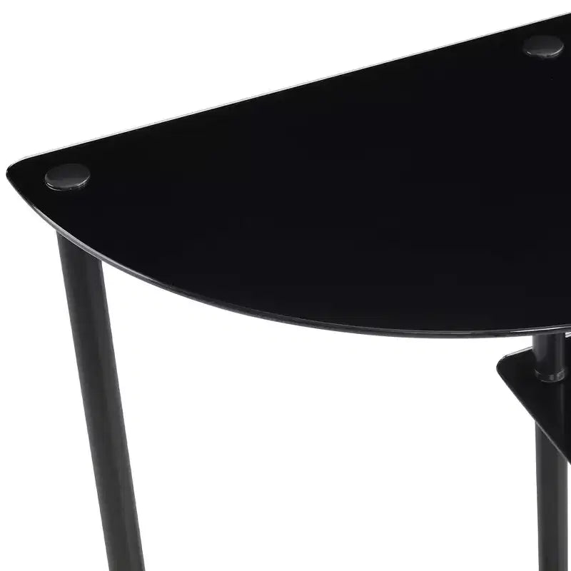 Breighton Home Designs2Go Table Console d'entrée Classique en Verre à 3 Niveaux, Noir/Noir