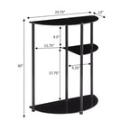 Breighton Home Designs2Go Table Console d'entrée Classique en Verre à 3 Niveaux, Noir/Noir