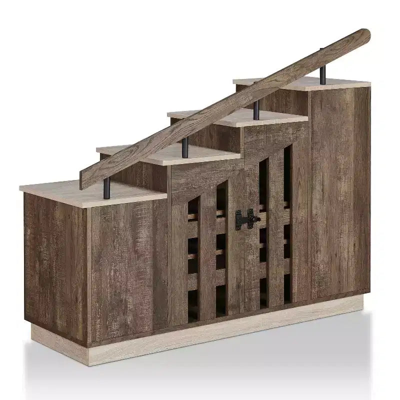 Kelville Shoe Storage Cabinet Reclaimed Oak - miBasics: Metal Frame, Adjustable Shelves, Holds 12 Pairs