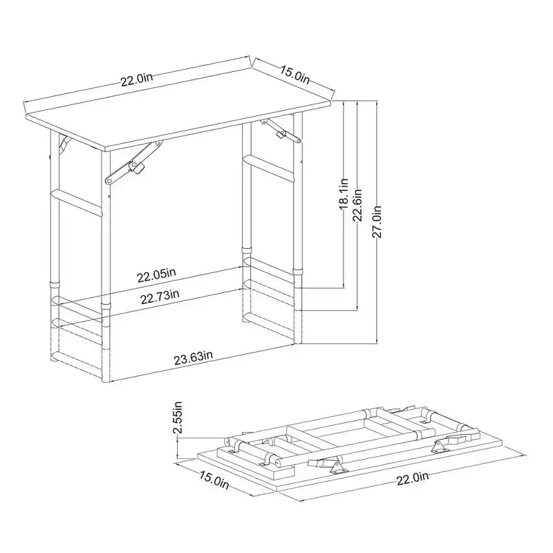 Table pliante de dortoir à hauteur réglable marron - Room Essentials