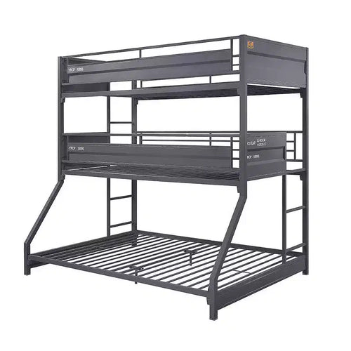 78" Twin/Twin/Full Triple BunkBed Cargo Loft, Metal Frame & Ladders - Acme Furniture
