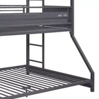 Triple lit superposé 78 po double/double/complet avec espace de rangement, cadre et échelles en métal – Meubles Acme