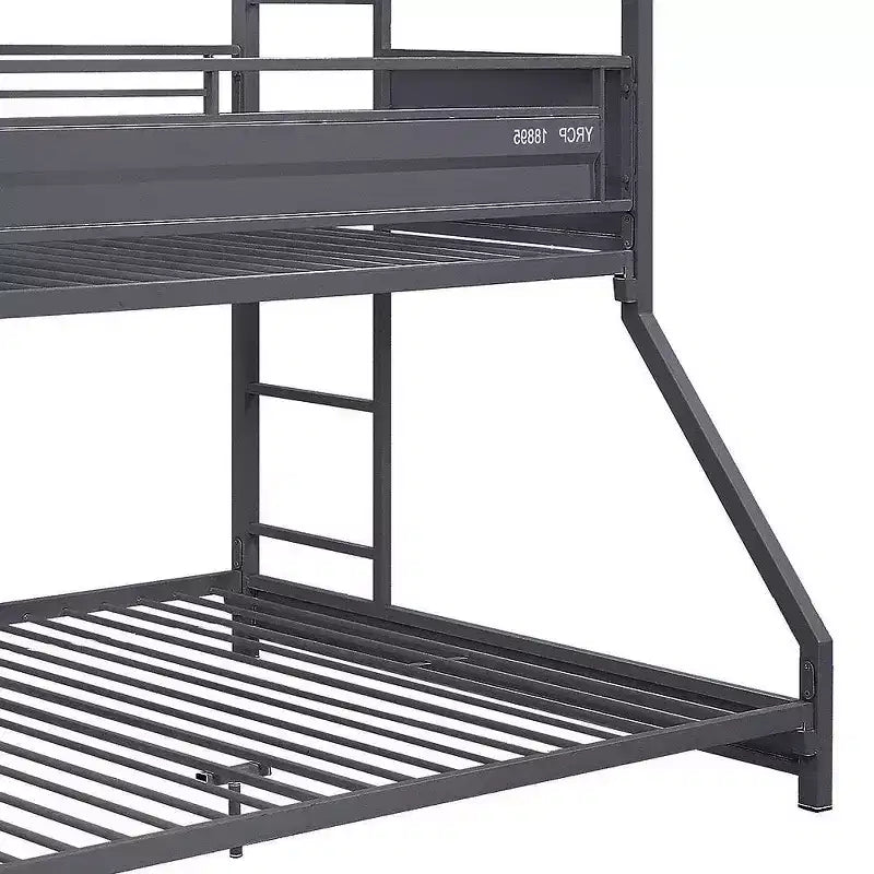 Triple lit superposé 78 po double/double/complet avec espace de rangement, cadre et échelles en métal – Meubles Acme