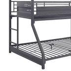 Triple lit superposé 78 po double/double/complet avec espace de rangement, cadre et échelles en métal – Meubles Acme