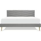 King Sidney Upholstered Platform Bed Gray - Adore Decor