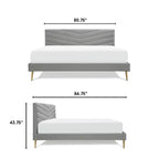 Lit plateforme tapissé King Sidney Gris - Adore Decor