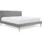 Lit plateforme tapissé King Sidney Gris - Adore Decor