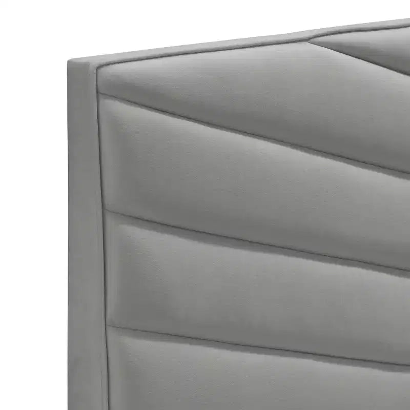 Lit plateforme tapissé King Sidney Gris - Adore Decor