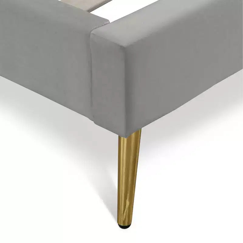 Lit plateforme tapissé King Sidney Gris - Adore Decor