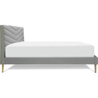 Lit plateforme tapissé King Sidney Gris - Adore Decor