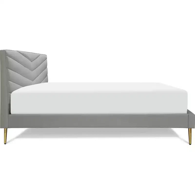 Lit plateforme tapissé King Sidney Gris - Adore Decor