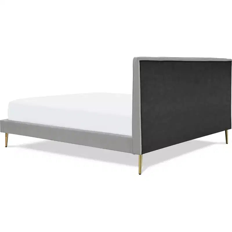 Lit plateforme tapissé King Sidney Gris - Adore Decor