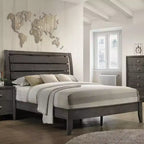 Lit Queen 84" Ilana Gris - Acme Furniture : Revêtement toile, Cadre en bois, Garantie 60 jours
