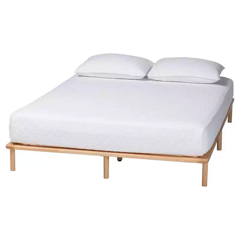 Baxton Studio Cadre de lit Queen Size Calhoun Marron naturel