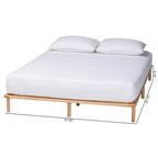 Baxton Studio Cadre de lit Queen Size Calhoun Marron naturel