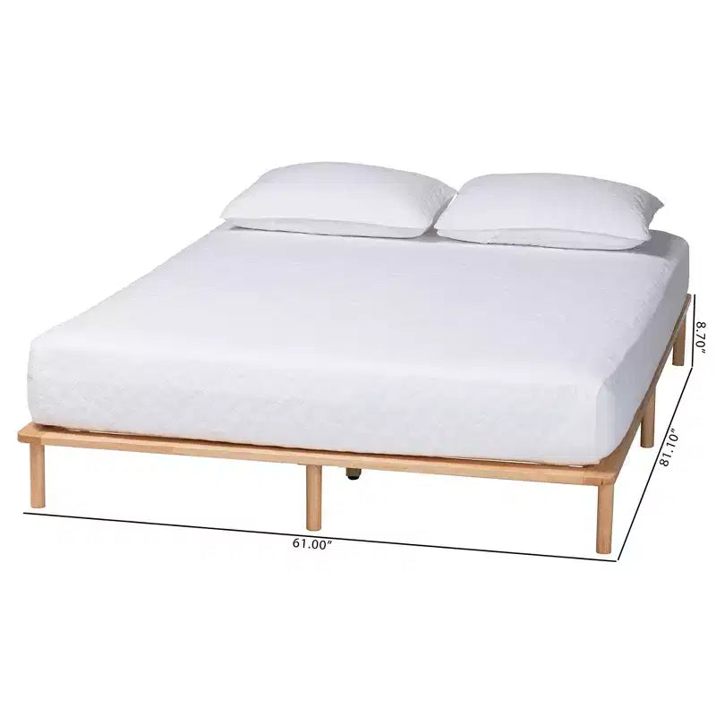 Baxton Studio Cadre de lit Queen Size Calhoun Marron naturel