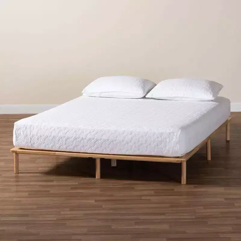 Baxton Studio Cadre de lit Queen Size Calhoun Marron naturel