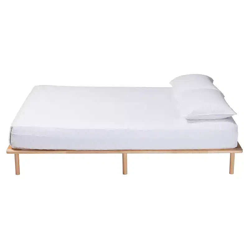 Baxton Studio Cadre de lit Queen Size Calhoun Marron naturel