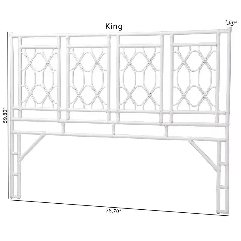 Tête de lit indépendante en rotin King Size Sampson bali & pari blanc