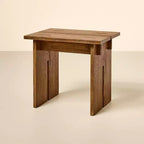 Tabouret ou repose-pieds en bois – Chêne vieilli – Hearth & Hand™ with Magnolia : Accent Campagne, Cadre en Hévéa, Hauteur 18 po