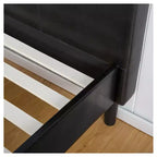 Lit plate-forme en similicuir marron foncé - Sleep Revolution