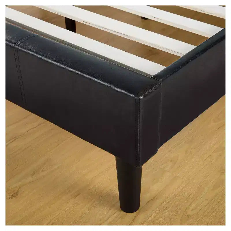 Lit plate-forme en similicuir marron foncé - Sleep Revolution