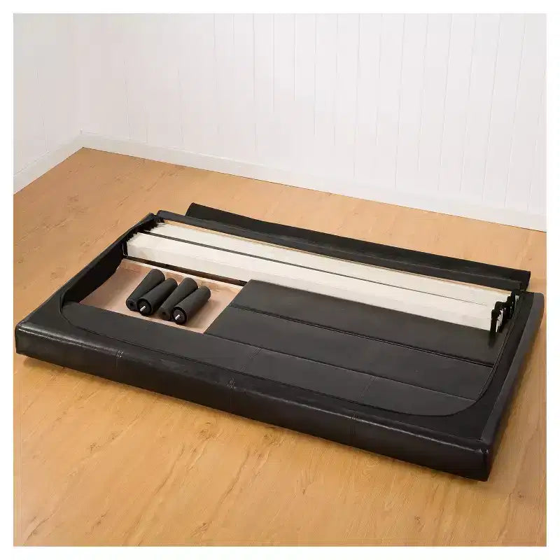 Lit plate-forme en similicuir marron foncé - Sleep Revolution