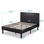 Lit plate-forme en similicuir marron foncé - Sleep Revolution