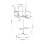 24/7 Shop At Home Tabouret de bar pivotant réglable Ethan avec accoudoirs Furniture of America