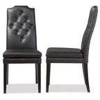 Lot de 2 chaises de salle à manger modernes et contemporaines en similicuir Dylin - Baxton Studio