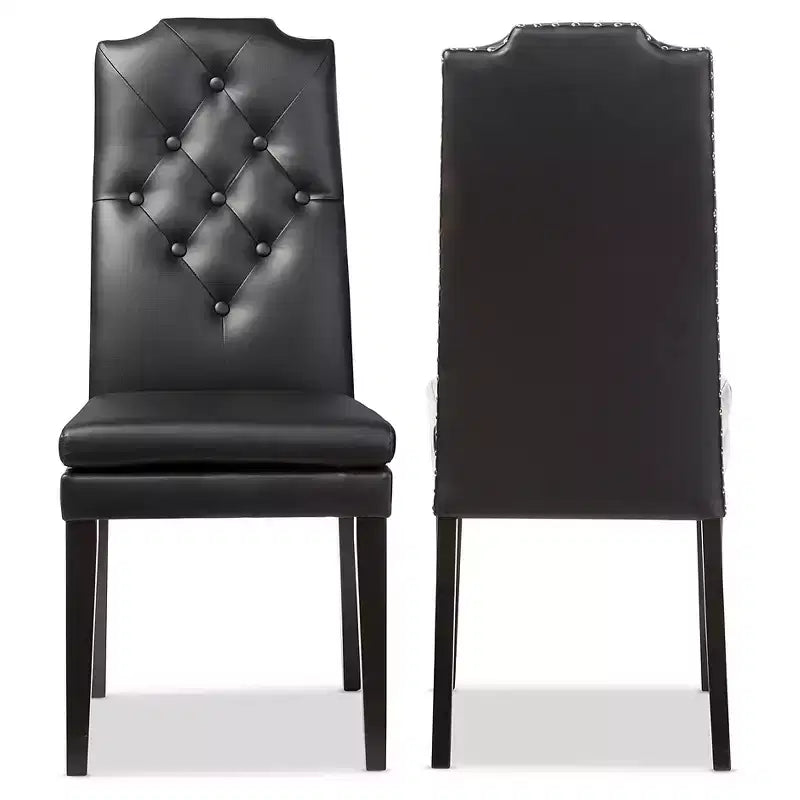 Lot de 2 chaises de salle à manger modernes et contemporaines en similicuir Dylin - Baxton Studio