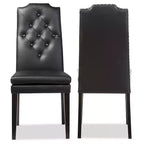 Lot de 2 chaises de salle à manger modernes et contemporaines en similicuir Dylin - Baxton Studio