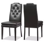 Lot de 2 chaises de salle à manger modernes et contemporaines en similicuir Dylin - Baxton Studio